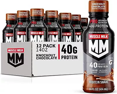 Muscle Milk Pro Series Protein Shake Knockout Chocolate 40g Protein 14 Fl Oz • $68.49