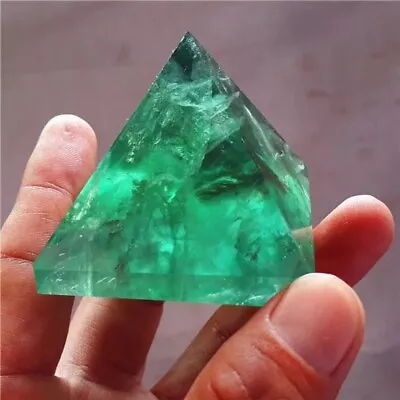 Natural Green Fluorite Quartz Crystal Chakra Pyramid Energy Tower Stone Decor • $5.50