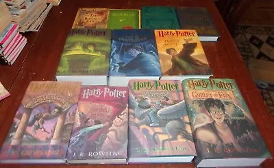 11 Harry Potter Books Complete Hardcover Set 1-7 & Fantastic Beasts 1-2+ Lot • $74.95