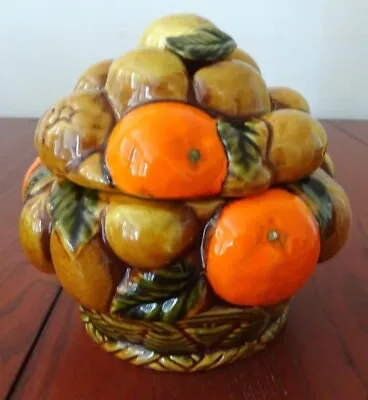 *vintage Inarco Japan E3352 Orange Spice Fruit Basket Cookie Jar-r14-g • $35