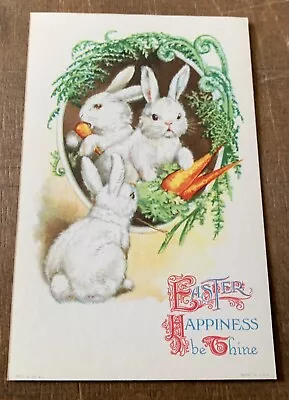 Vintage Wolf Easter Postcard  - Ellen Clapsaddle - Three White Rabbits • $5