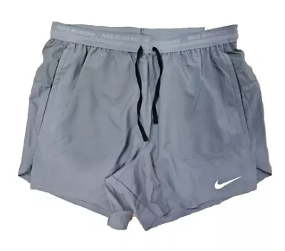 Nike Stride Dri-FIT 5  2-in-1 Men’s Running Shorts Gray FN2992-084 Size Medium • $44.95