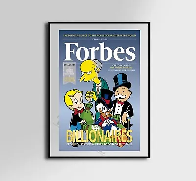 Forbes Magazine Billionaires The Simpsons  Art Poster Canvas Wall Art Home Decor • $169.99