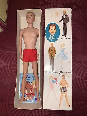 Vintage Barbie 1960's Ken Blond Flocked - # 750 Orig Box & Accessories - Read • $99.99