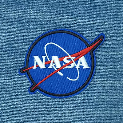 Large Blue Circle NASA Logo Embroidered Patch Badges Sew On Iron On USA Applique • £2.49