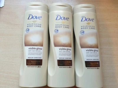 £14.39 • Buy 3 X Dove Visible Glow Self Tan Lotion Medium To Dark 400ml Nourishing £14.39