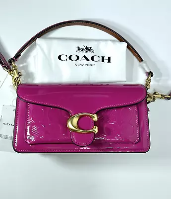 COACH Tabby Shoulder Bag 20 In Signature Patent Leather Magenta NWT CM556 • $281.25