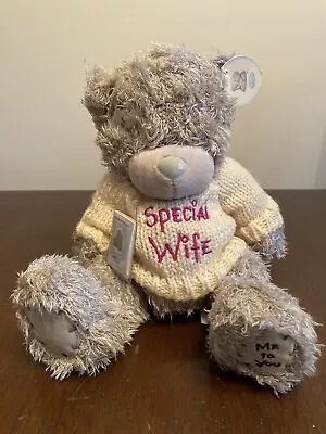 Me To You Tatty Bear With ‘special Wife’  Knitted Jumper Attached Labels • £3