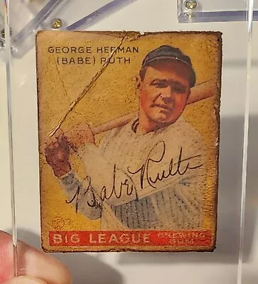 Babe Ruth Baseball Card 1933 Big League Chewing Gum #53. • $3499