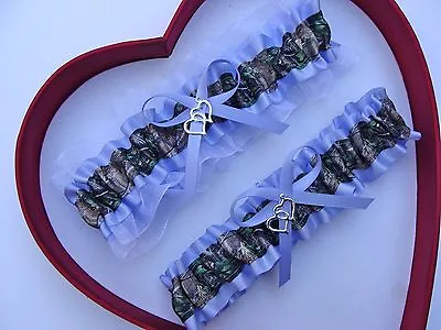 NEW Gorgeous Mossy Oak Iris White Wedding Garter Prom Camo Camouflage  • $13.46