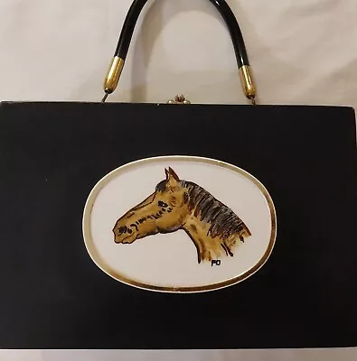 Vintage Wood Hand Bag With Painted Horse Head • $24.99