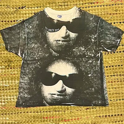 Vintage 90s U2 Zoo TV Bono ‘The Fly’ All Over Print T Shirt Achtung Baby Sphere • $149.99