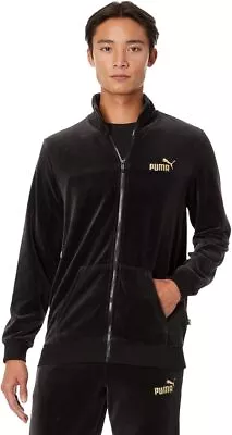 PUMA Men's Gold Trimmed Velour Track Jacket • $68