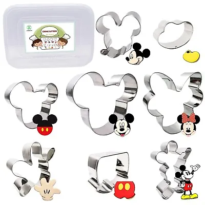 Set Of 8 Mickey And Minnie Cookie Cutters - Mouse Disney Cartoon Clay Fondant  • £8.50
