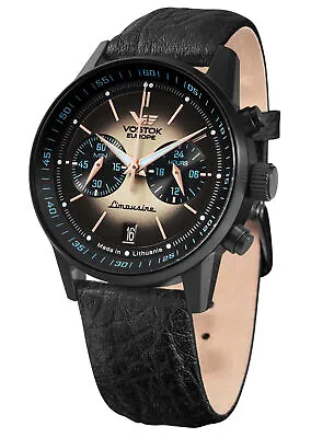 Vostok Europe Men's Watch Gaz 14 Limousine Chronograph Black/Beige VK64-5 • $298.96