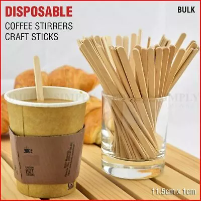 Bulk Coffee Stirrers Wooden Sticks Craft Paddle Pop Food Ice Cream Popsicle 11cm • $99.90