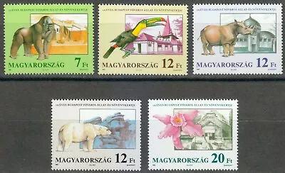 Hungary 1991 MNH Mi 4136-4140 Sc 3288-3292 GorillaRhinocerosOrchidToucanBear • $3.60