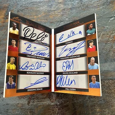 2023 Leaf History Book PELE CRISTIANO ZIDANE RONALDO HAALAND + 3 MORE AUTOS 2/6 • $2000