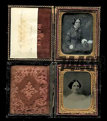 Lot Of 2 Photos Ambrotype & Daguerreotype Eliza Mott Humphreys Marcy ID'd • $569.99