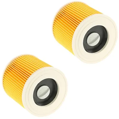 2 X Wet & Dry Hoover Cartridge Filters For Karcher Cylinder Vacuum Cleaners • £8.99