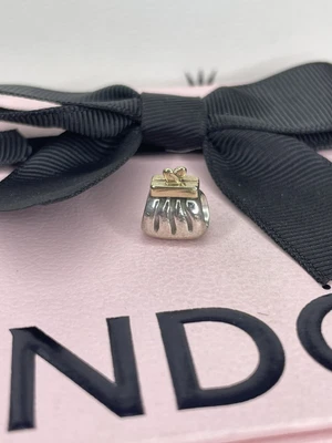 $1.81 • Buy Genuine Pandora Silver & Gold Moments Handbag Charm