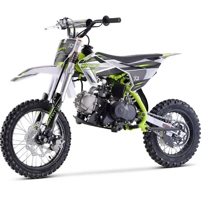 MotoTec Kids Gas Powered Dirt Bike Green X2 110cc 4-Stroke Ages 13+ Off Road ✅ • $1199