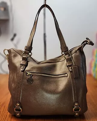 NWT Coach F17566 Leather Alexandra Convertible Pebble Leather Tote Copper • $200