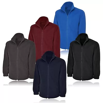 Mens Fleece Jacket Full Zip Up Polar Work Outdoor Warm Anti Pill Coat Top Pocket • £14.89