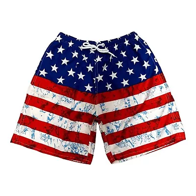 Men's American Flag Beach Shorts • $14.99