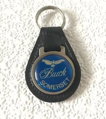 Vintage Keychain BUICK SOMERSET Key Fob Ring GM Regal FAUX LEATHER & METAL • $16.96