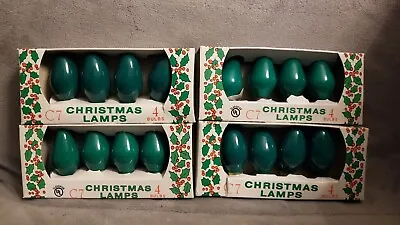 Lot Of 4 Vintage Christmas Lamps String J.HOFERT  Green C7 Bulbs Lights • $19.99