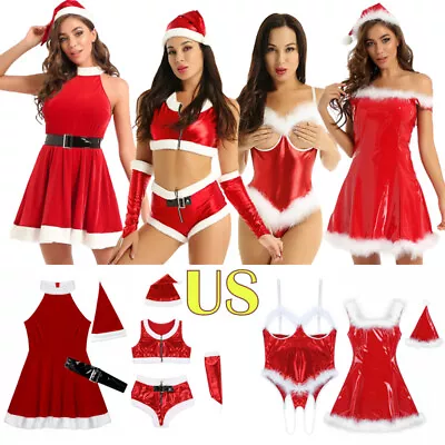 US Women Mrs Santa Claus Christmas Fancy Fur Trim Dress Cosplay Outfit Costume  • $22.30