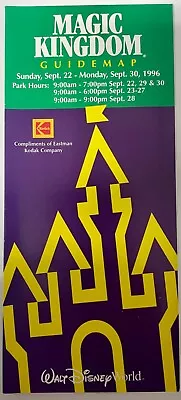 Wdw Magic Kingdom Park Guidmap Sept. 22-30 1996 - Compliments Of Eastman Kodak • $9.99