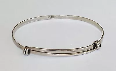 Vintage El Ed Levin Sterling Silver Adjustable Stackable Bangle Bracelet • $99.99
