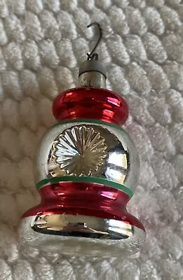 Vintage Mercury Glass Double Indent Railroad Lantern Christmas Ornament • $14.95
