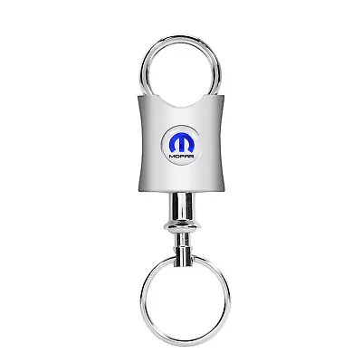 Mopar White Logo Contoured Metal Valet Key Chain • $7.95