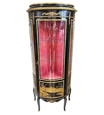 Vintage FRENCH Louis XV Style CHINOISERIE Bronze Display CABINET Vitrine CURIO • $1062.50
