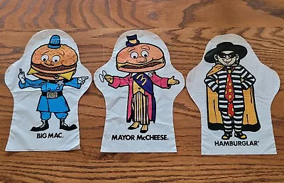 VTG '70s McDonald's Hand Puppets Lot Of 3 Big Mac Mayor McCheese Hamburglar Rare • $24