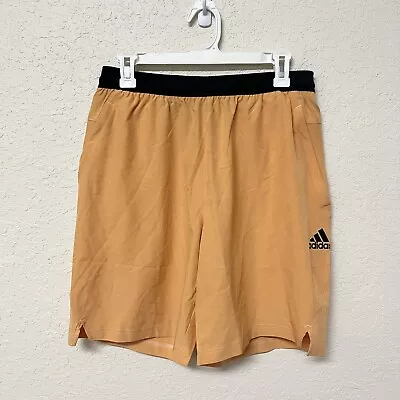 Adidas Orange Aeroready Woven Shorts Pockets Casual Men’s Size M Athletic • $18.99