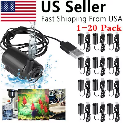 1-20x Water Pump Mini Mute Submersible USB 5V 1M Cable Garden Home Fountain Tool • $6.11