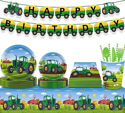 $9.99 • Buy Tractor Theme Tableware Party Supplies Kids Birthday Party Decoration