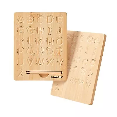 Montessori Wooden Alphabet Tracing BoardWood Letter Practicing BoardDouble-... • $19.08