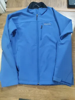 Marmot Softshell Jacket Windbreaker Water Resistant Mens Large Blue Full Zip • $29.99