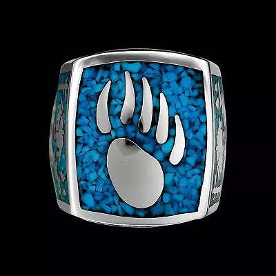 Size 14 - Bear Track Shadow Mountain Turquoise Ring • $105