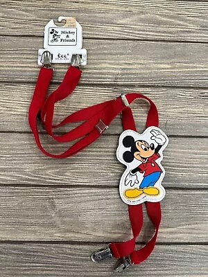 Vtg LEE Mickey Mouse Suspenders Red Stretch ONE SIZE Walt Disney Company  • $29.99