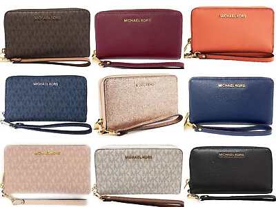 Michael Kors Jet Set Large Phone Wristlet Wallet MK Signature  • $53