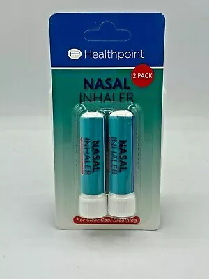 Healthpoint NOSE Nasal Inhaler Twin Pack Menthol Eucalyptus Breathing Congestion • £2.93