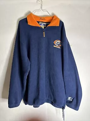 CHICAGO BEARS Embroidered 1/4 Zip Starter Fleece Pullover Jacket Vintage NFL Lg • $29.99