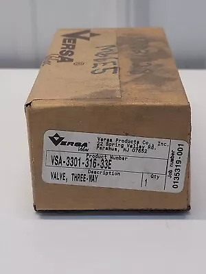 Versa VSA-3301-316-33E Pneumatic Control Valve 3-Way Spring Return 1/4  NEW S6 • $169.99