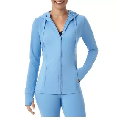 Member's Mark Ladies Everyday 4 Way Stretch Full Zip Hooded Jacket XL Blue Hill • $16.80